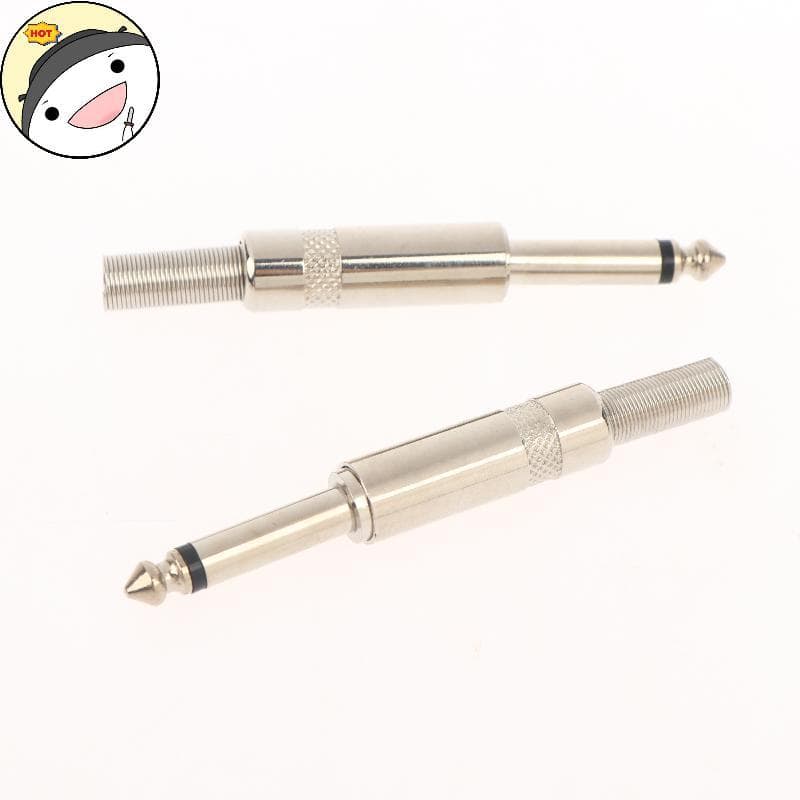Maud 6.35mm Amplificador Estéreo Ja 2 Pçs Metal 2 Pólo Mono Plugue De Áudio Para Estúdio Doméstico Microfone Guitarra El