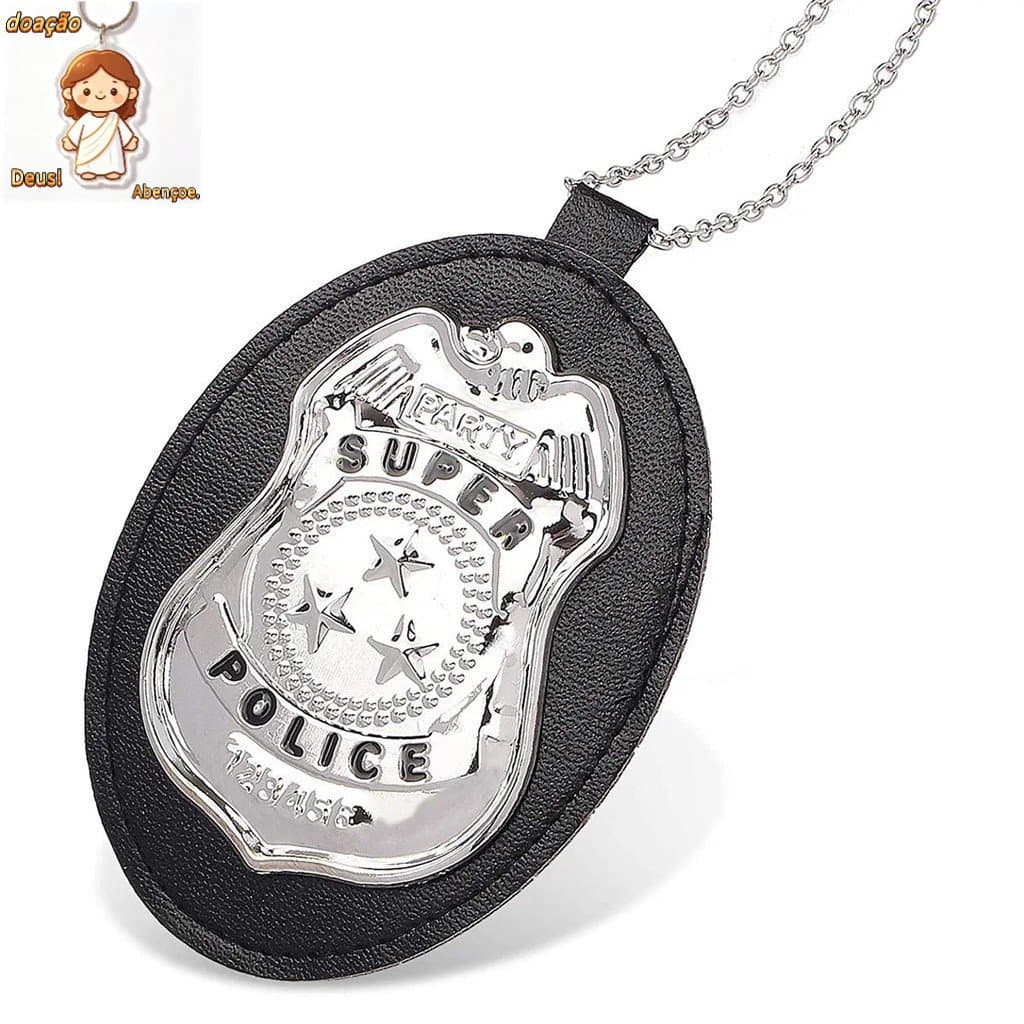 Distintivo de Policial OU Broxe para Fantasia de Detetive no Carnaval e Halloween