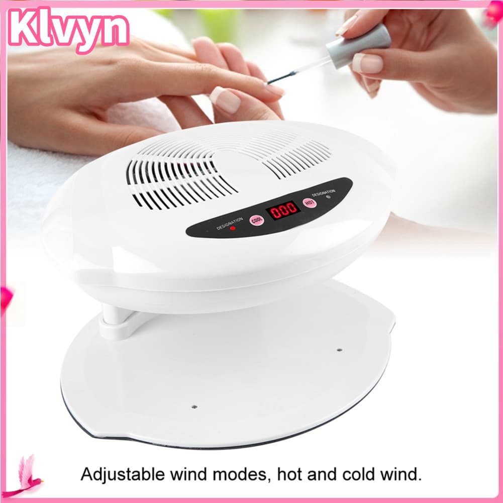 Klvyn-br Secador de unhas Ventilador de secagem de esmalte com sensor duplo automático com luzes LED de gradiente de ar