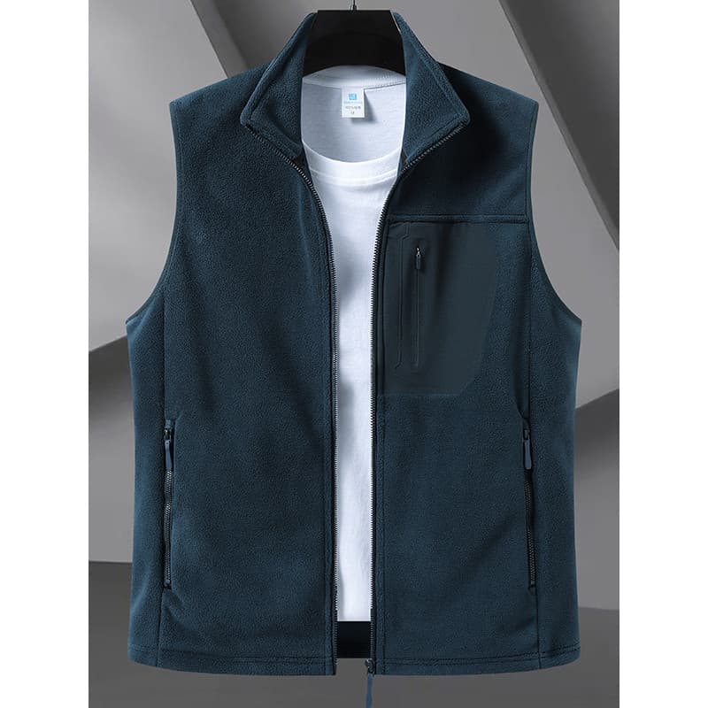 Colete de lã Polar masculino dupla face velo outono inverno colete jaqueta velo Ollie colete mais gordura plus Size