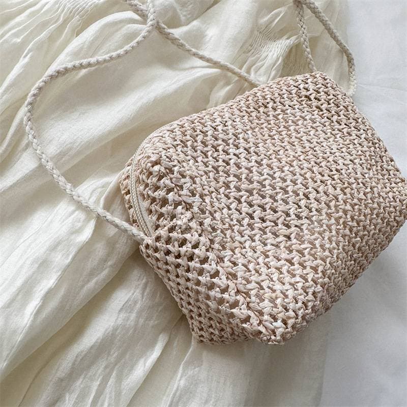 Saco tecido à mão de verão feminino novo estilo na moda fresco estilo Pastoral saco de palha de corpo cruzado pequeno sa