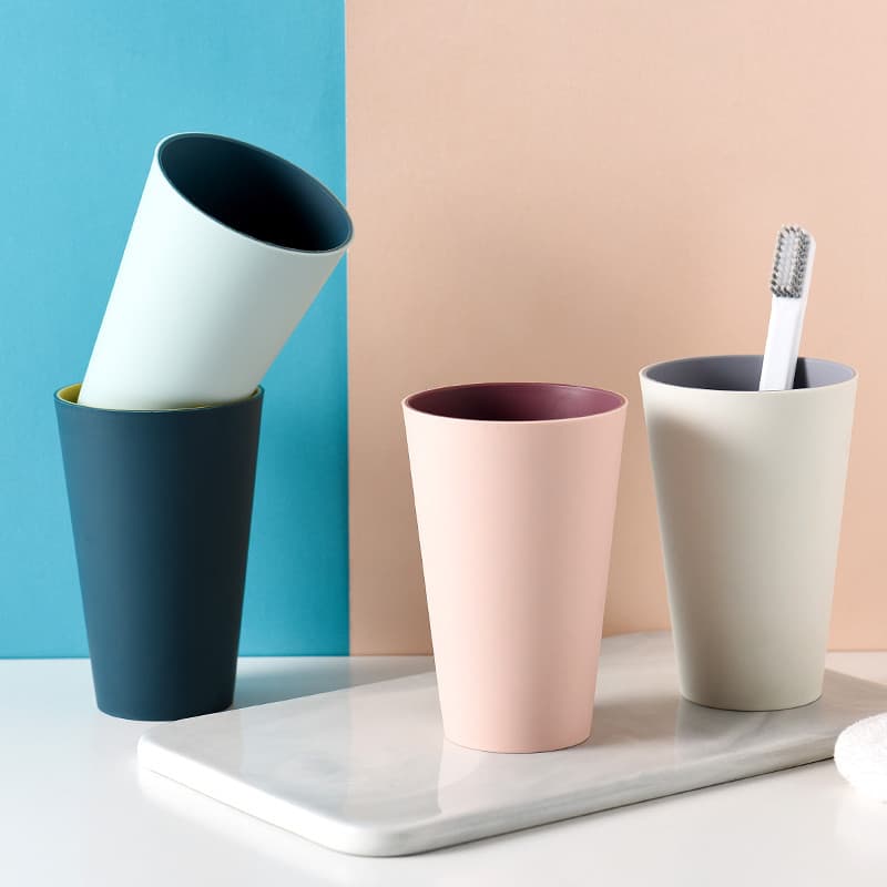 Simples lavagem boca copo copo de água casa escova de dentes copo balde criativo bonito conjunto de copo de duas cores c