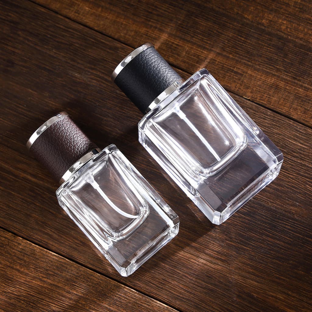 Frasco de perfume de vidro de 15ml com pulverizador de pressão, fundo grosso, linha de corte lateral, para refil de maqu