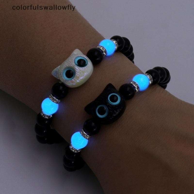 Pulseira Luminosa De Gato De Olho Grande Fofo CSF – Presente De Joia De Animal De Desenho Animado Para Mulheres
