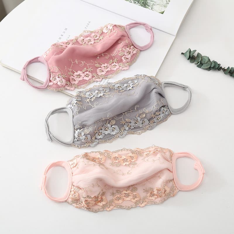 Máscara de renda feminina ciclismo máscara à prova de vento ciclismo proteção à prova de frio máscara de algodão moda fl