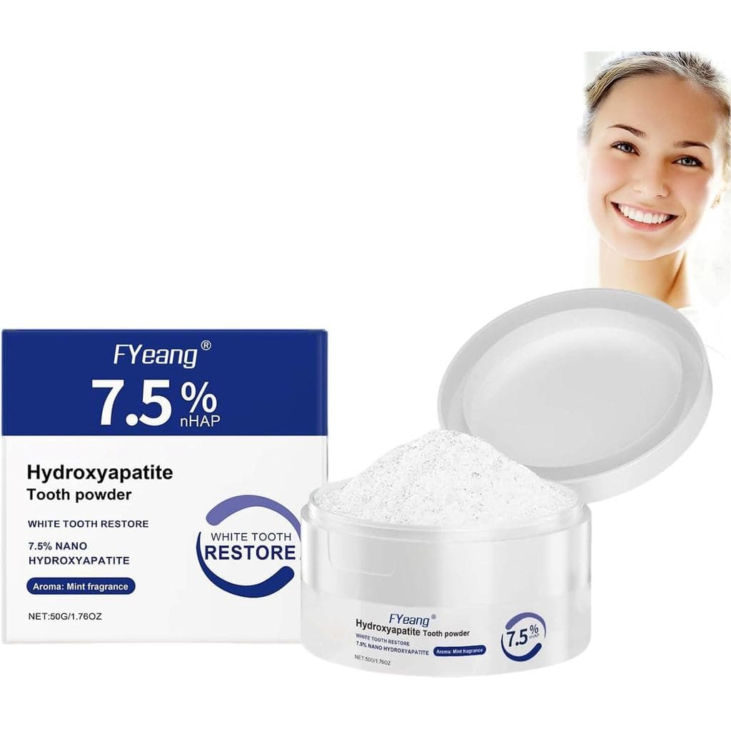 Pó Dental de Hidroxiapatita, Pó de Nano Hidroxiapatita 7,5%, Proteção do Esmalte e Fortalecimento dos Dentes, Hálito Fre