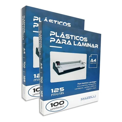 Plástico A4 Polaseal Laminação 125 Micras 200 Unidades