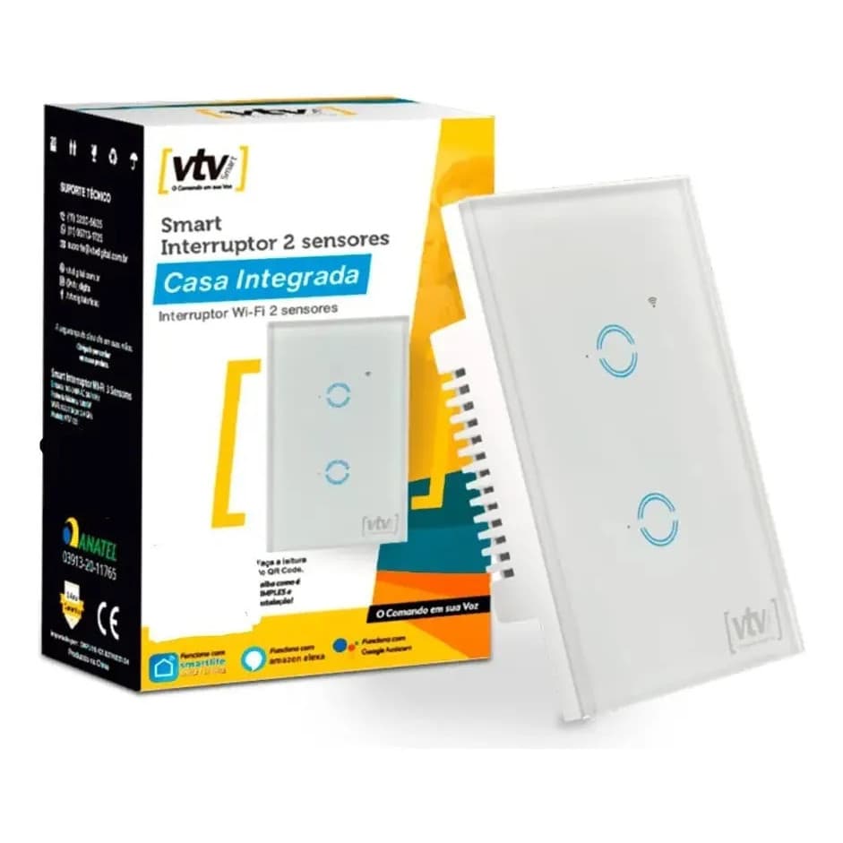 Interruptor Inteligente Wi-fi Touch Vtv 2 Bt Alexa/google