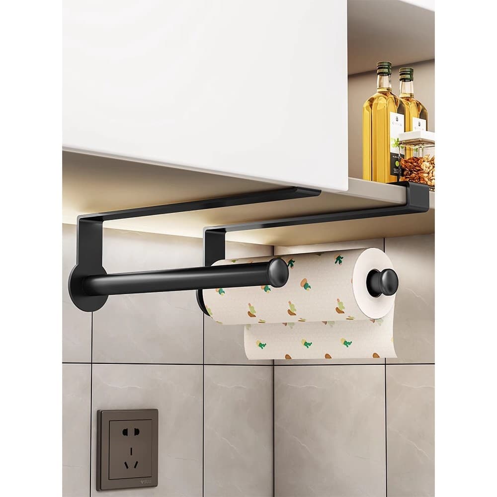 Toalheiro de papel de cozinha, rack de suspensão de papel, envoltório de plástico, armazenamento doméstico, rolo de pape