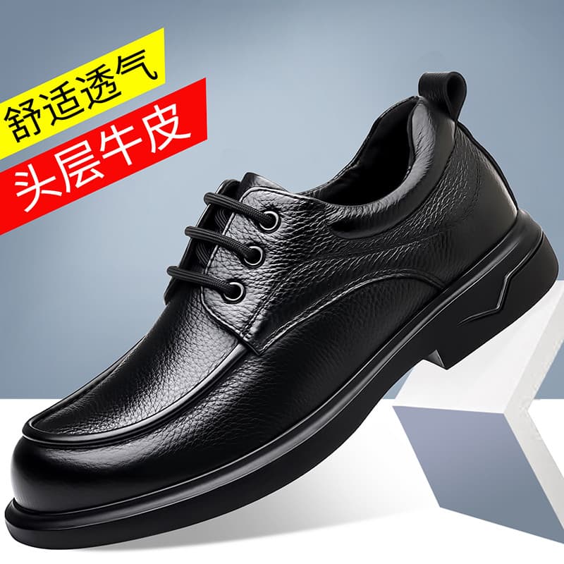 Sapatos masculinos de primeira camada de couro primavera outono forro de pele de carneiro respirável sapatos casuais de