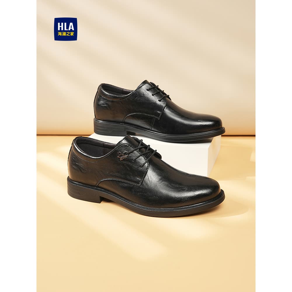 HLA/Hailan casa sapatos de couro masculino 2026 novo estilo negócios Formal Wear noivo sapatos de casamento aumentado re