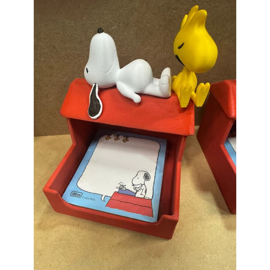 Kit Organizador Porta Post-it Snoopy Woddstock + Bloquinho