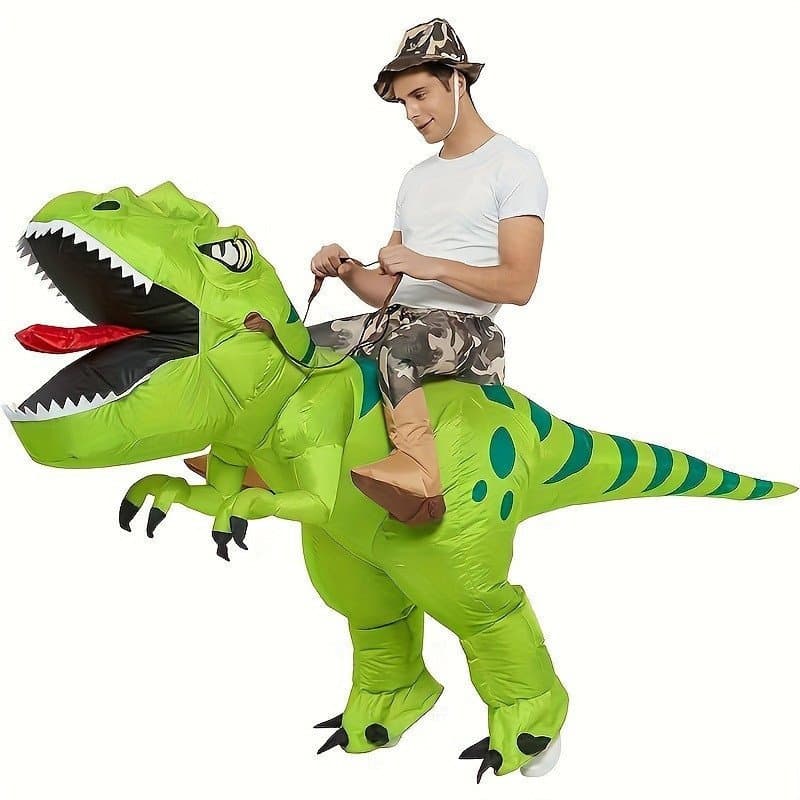 Conjunto de 3 peças tiranossauro Rex dinossauro sapo alienígena traje inflável divertido brinquedos animais adulto Role