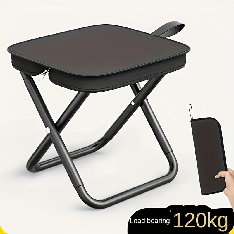 Banqueta Banquinho Dobrável Alumínio Camping C/ Bolsa Ziper-SUN