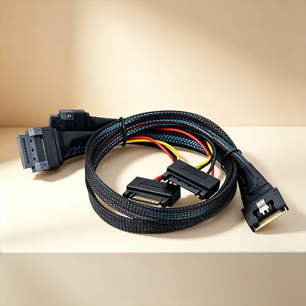 JMT Slimline SFF-8654 8i Para Cabo PCI-E De Porta Fêmea Dupla GEN-Z 1C Com Alimentação SATA De 15 Pinos Placa-Mãe De Ser