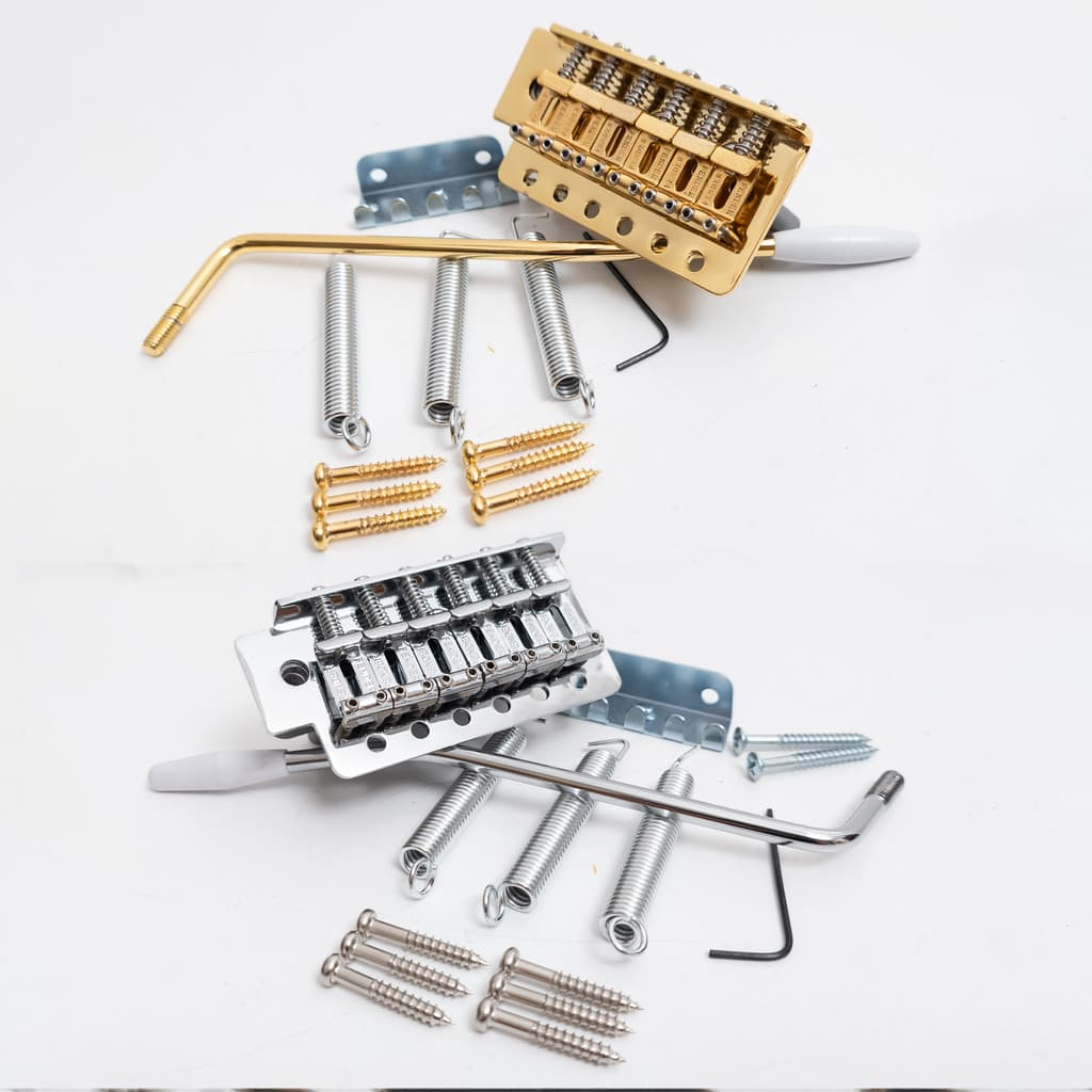 Ponte Tremolo De 6 Pontos Estilo Fender Para Guitarra Elétrica Strat (Cores Disponíveis : Ouro/Preto/Cromado)
