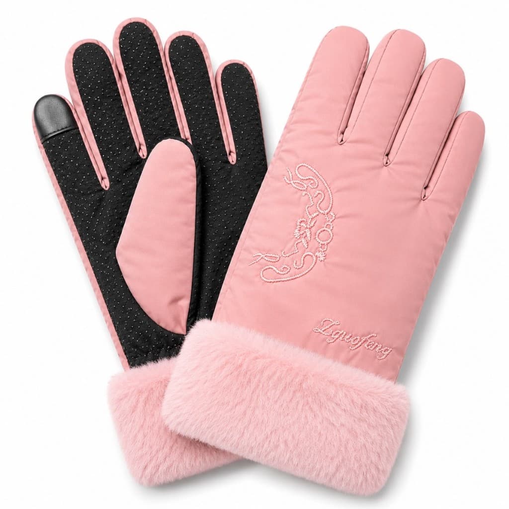 Luva Feminina Térmica para Moto Touch Screen Peluciada Forrada Inverno LUV-8008 15520