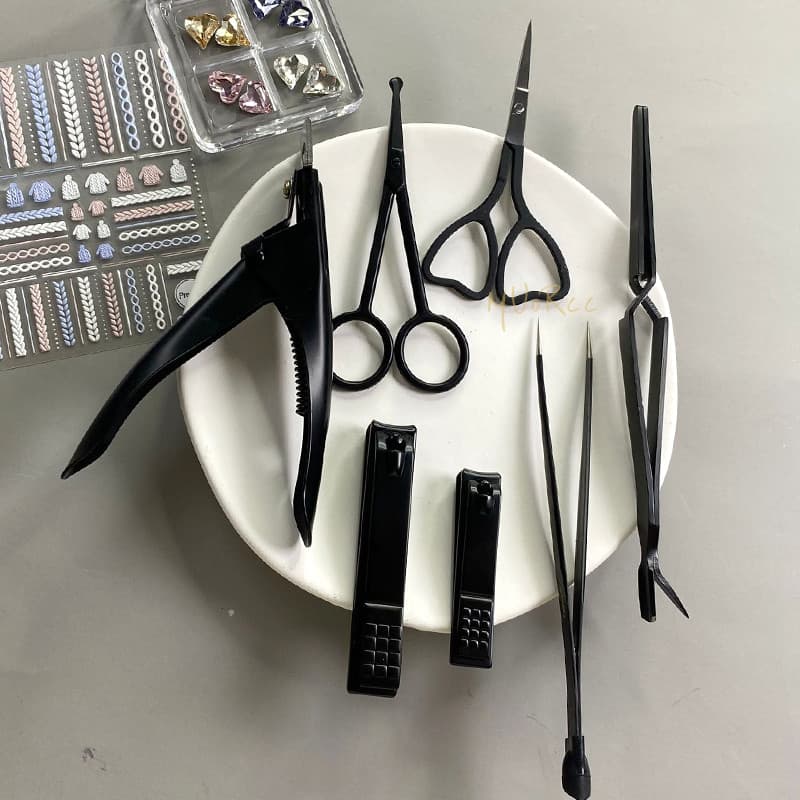Conjunto de ferramentas de Manicure extensão moldar clipe forte corte pele morta empurrar pinças tesoura plana cortador