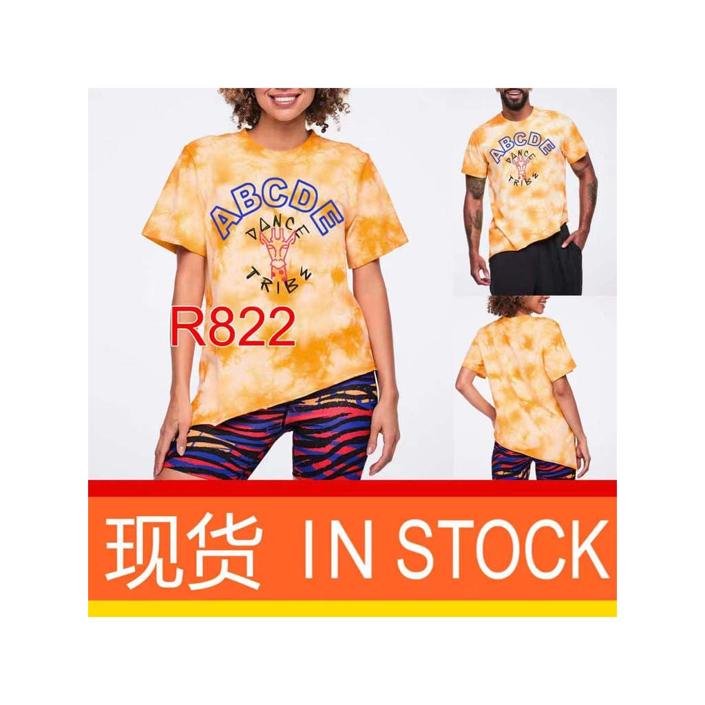 Zunba dança wear Fitness wear estilo africano série novo estilo de manga curta solta esportes topo masculino feminino ca