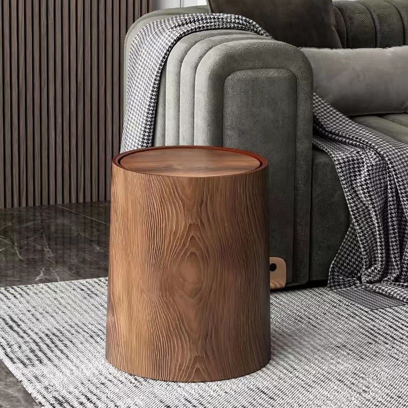 Retro imitação de grão de madeira lata de lixo doméstico novo estilo grande capacidade sala estar cozinha banheiro escri