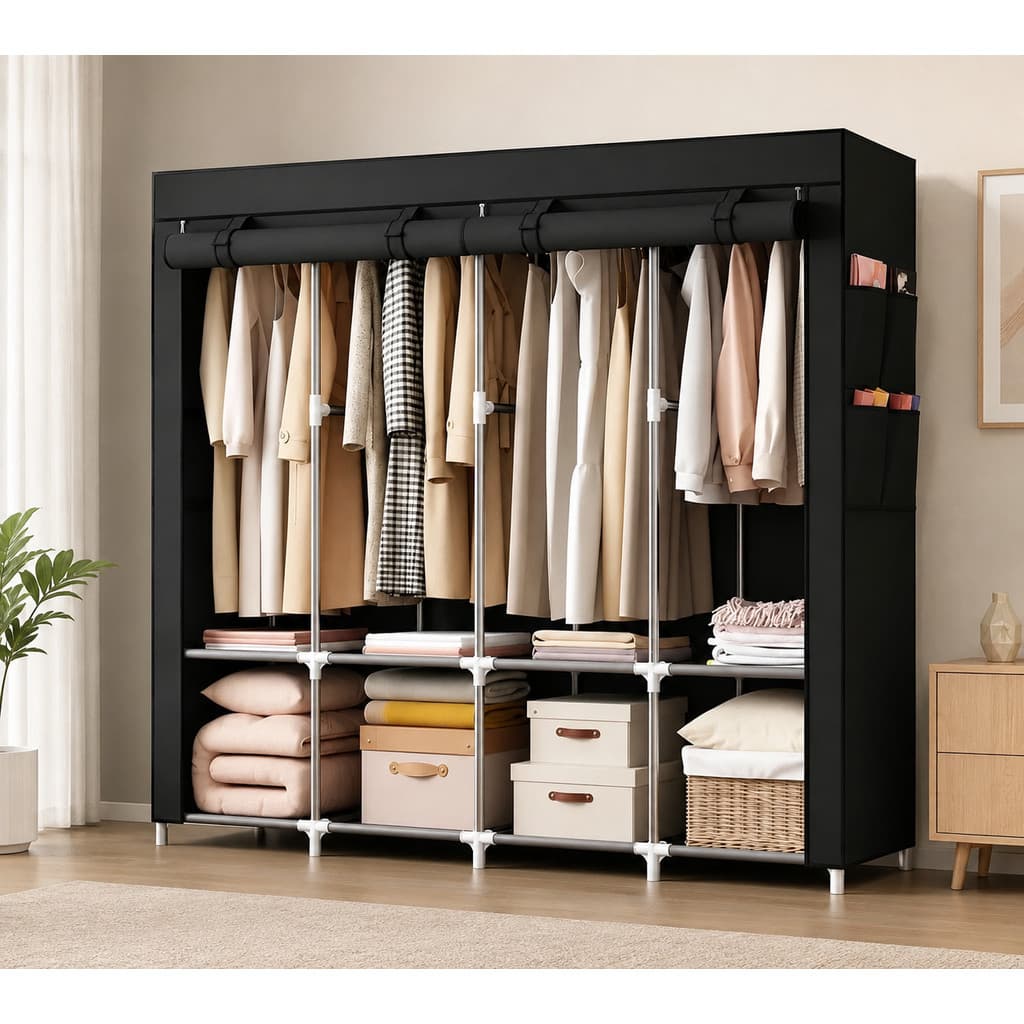 Guarda Roupa Grande Dobrável Armário Arara Organizador Multiuso Roupeiro Cabideiro Sapateira Casa