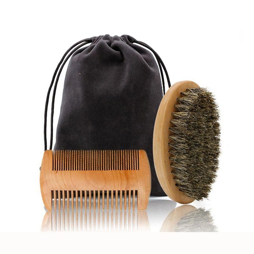 2/3pcs Kit De Pente De Bigode Masculino , Conjunto Profissional De Escova De Barba E , Barbear Durável