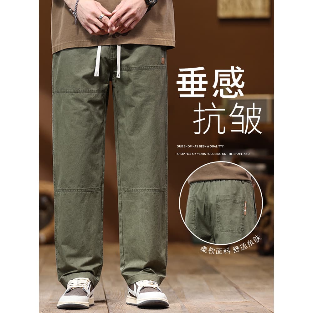 Macacão masculino 2026 novo estilo primavera verão estilo solto calças retas Street Wear Machete calças masculinas calça