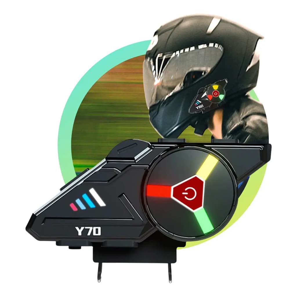 Fone Intercomunicador Capacete Moto Rgb Bluetooth
