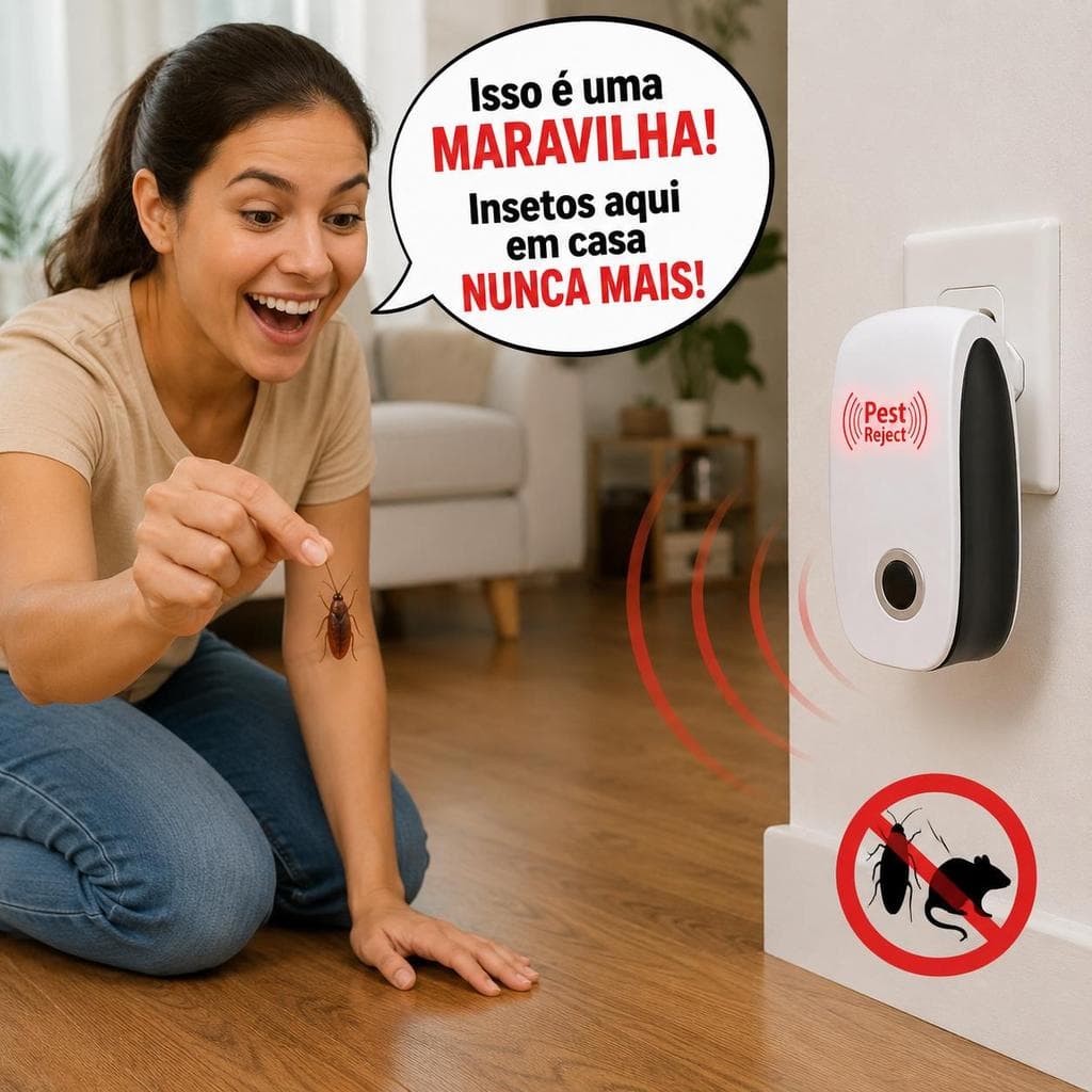 Aparelho ultrassônico repelente de ratos e insetos para uso doméstico e externo, repelente eletrônico automático。