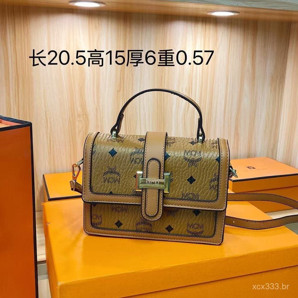 2026MCM bolsa de ombro feminina bolsa de flores antigas bolsa de axilas bolsa perdida bolsa feminina diária Commuter gra