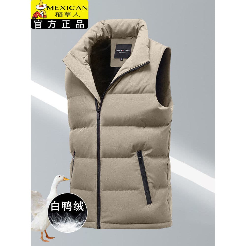 Espantalho colete estilo masculino inverno novo estilo quente à prova de vento jaqueta colete gola colete fino-ajuste to