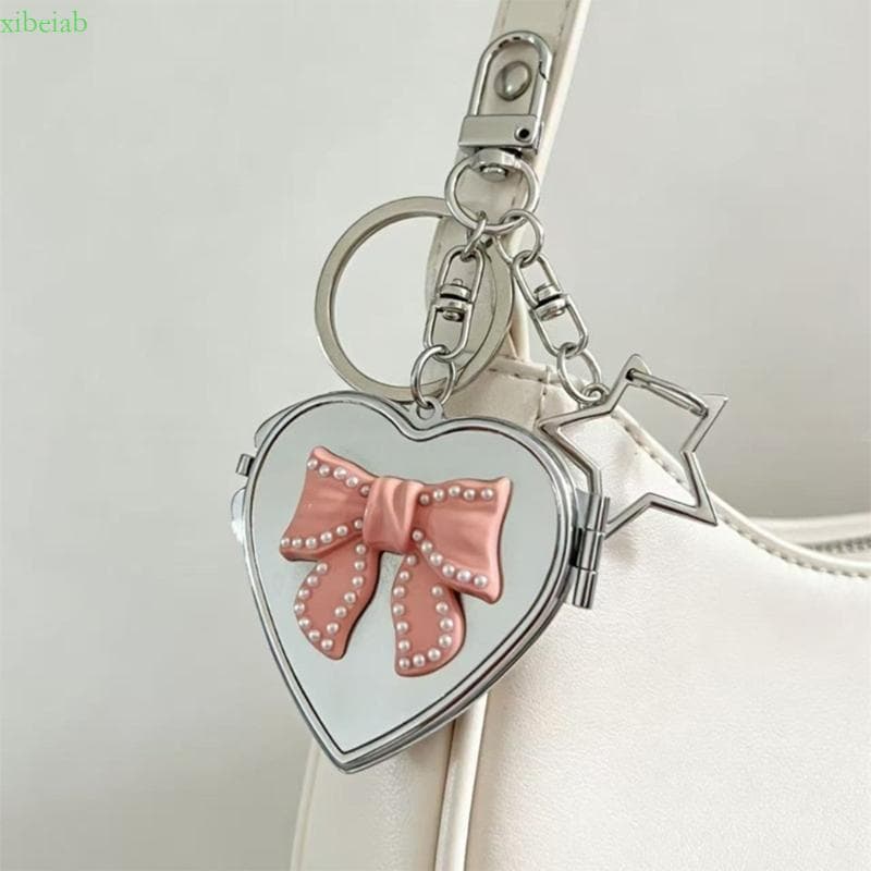 xibeiab Retro Borboleta Coração Designs Espelho Chaveiro Elegante Para Bolsa