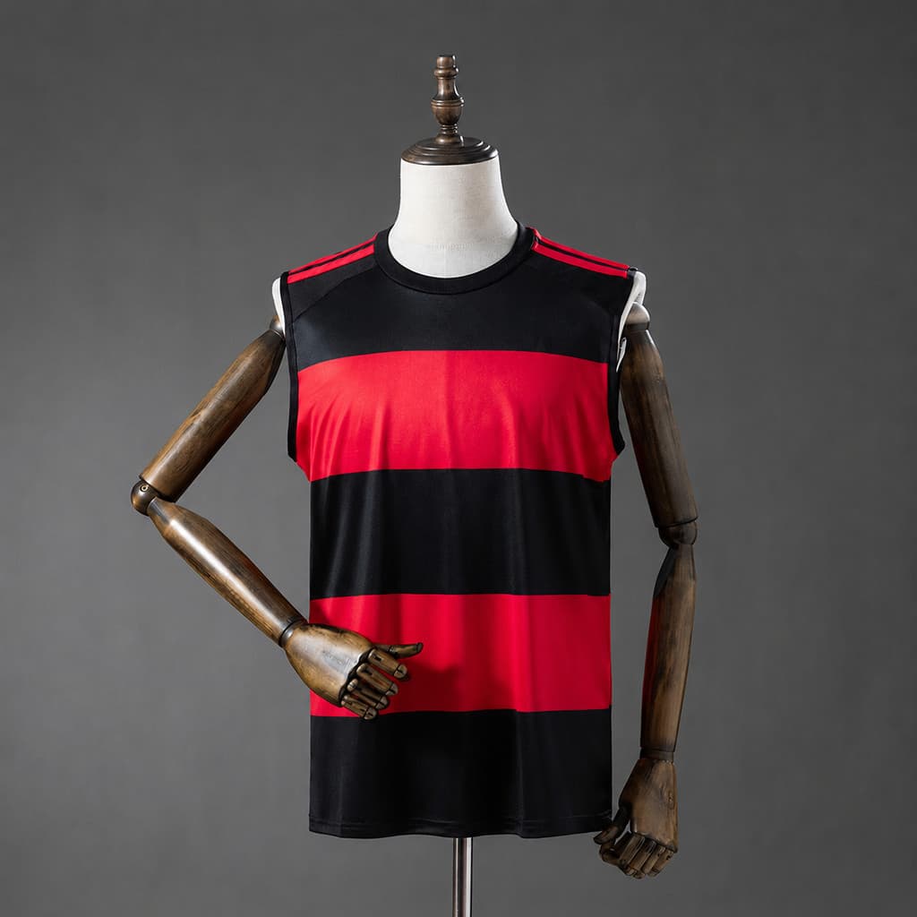 Camisa Regata Masculina Listrada Preto e Vermelho 26/27 Modelo Esportivo Casual P ao 2XL