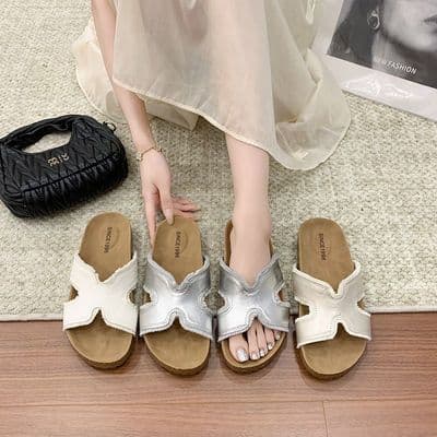 3 cores tamanho grande 35-43 sapatos femininos moda simples nicho plana Flip-Flops feminino verão exterior Wear combinan