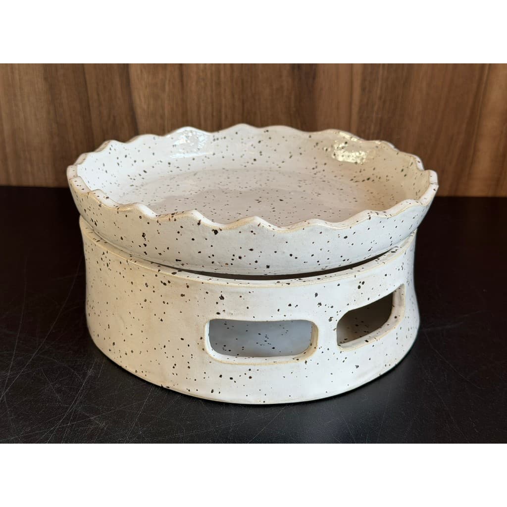 Aparelho de Fondue a Vela de Cerâmica Artesanal 21cm