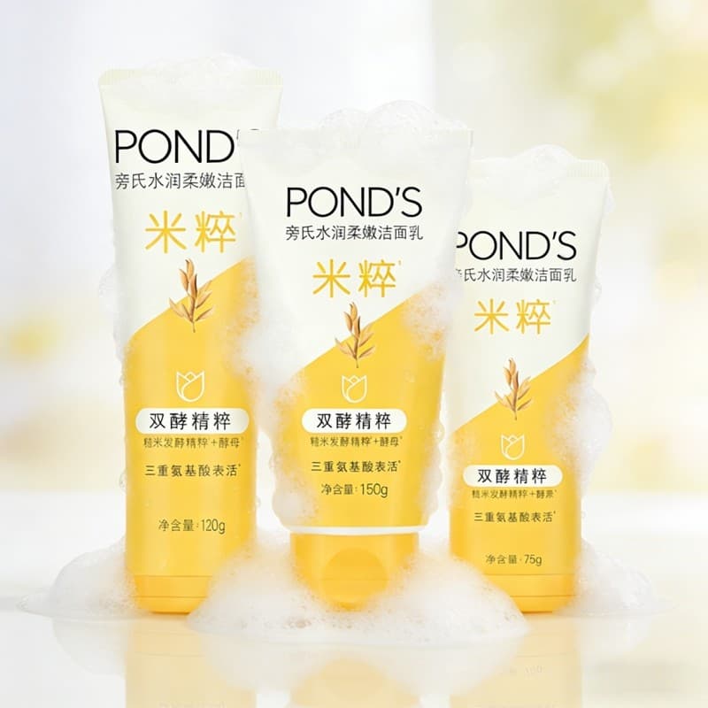 Pond's Rice Cleanser 150g Aminoácido Limpador Facial 120g Hidratante Não Apertado Pele Limpa Limpeza Suave