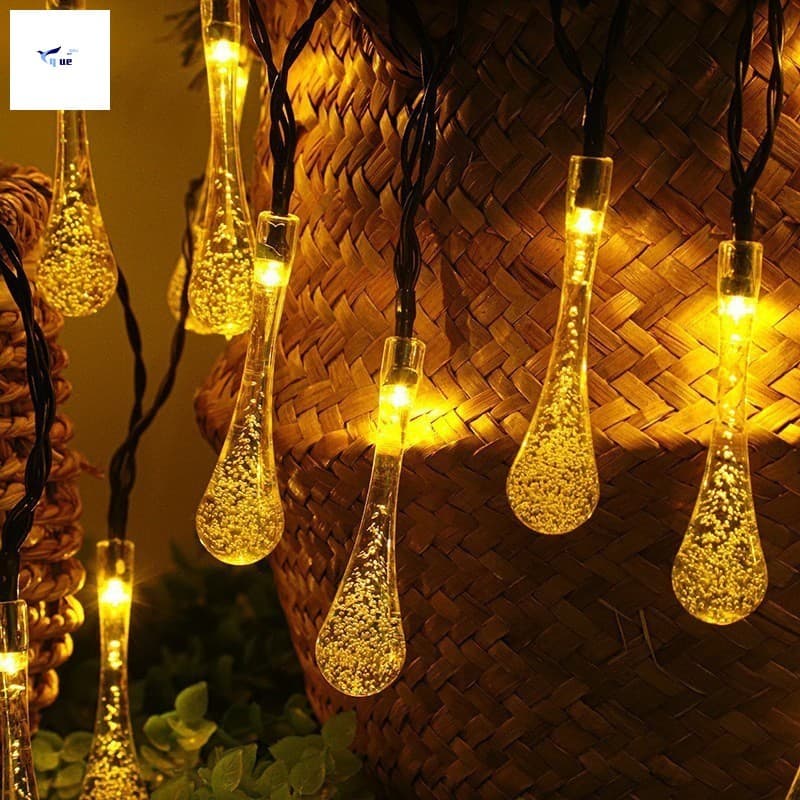 Corda Solar Da Luz Gota Água Do Diodo Emissor De-Luzes Impermeáveis Exteriores Bolha Para A Decoração Varanda