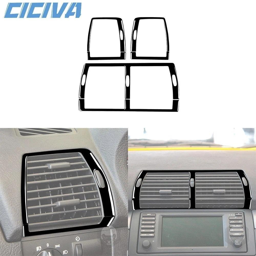 Para BMW X5 E53 2000-2006 Piano Preto Instrumentação Condicionado Ventiladores De Ar Tampa Do Painel Carro Dentro Da Gua