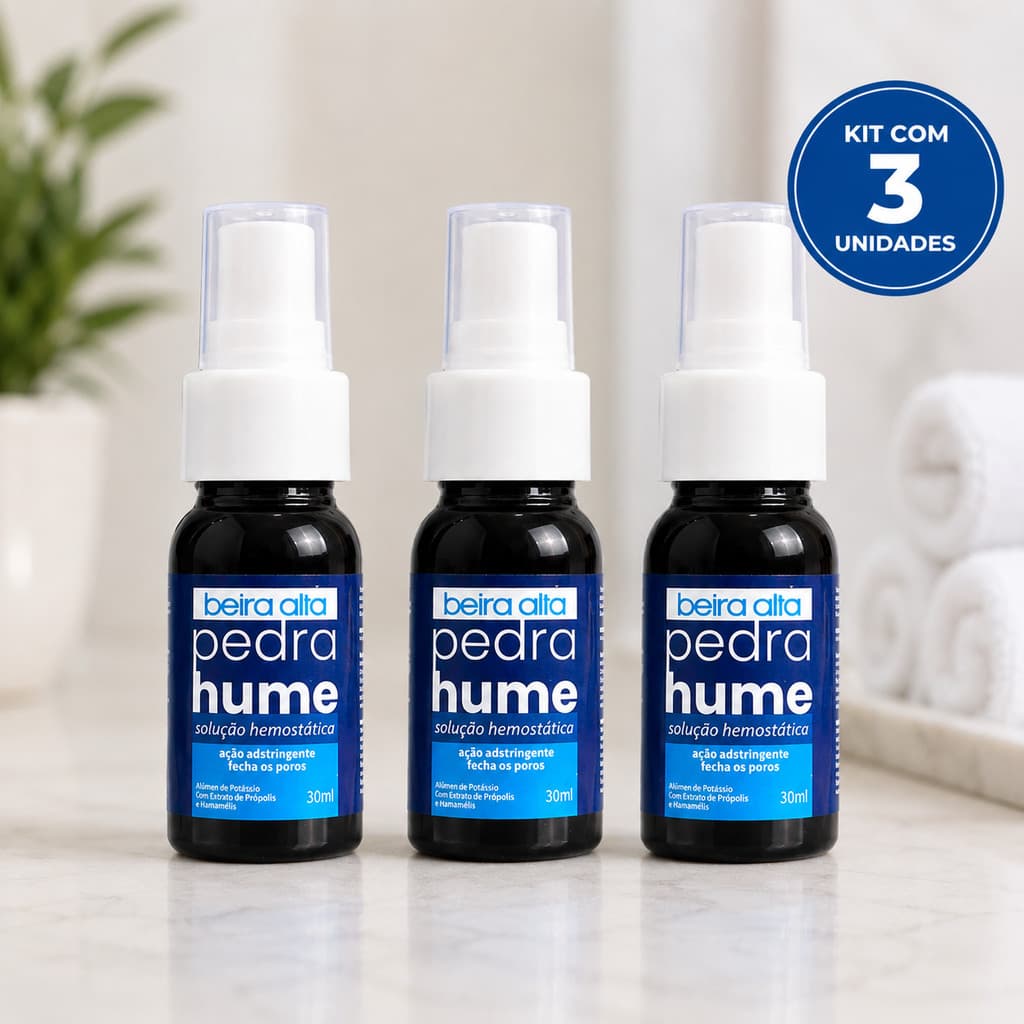 3x Pedra Hume Spray Adstringente Fecha Poros 30ml