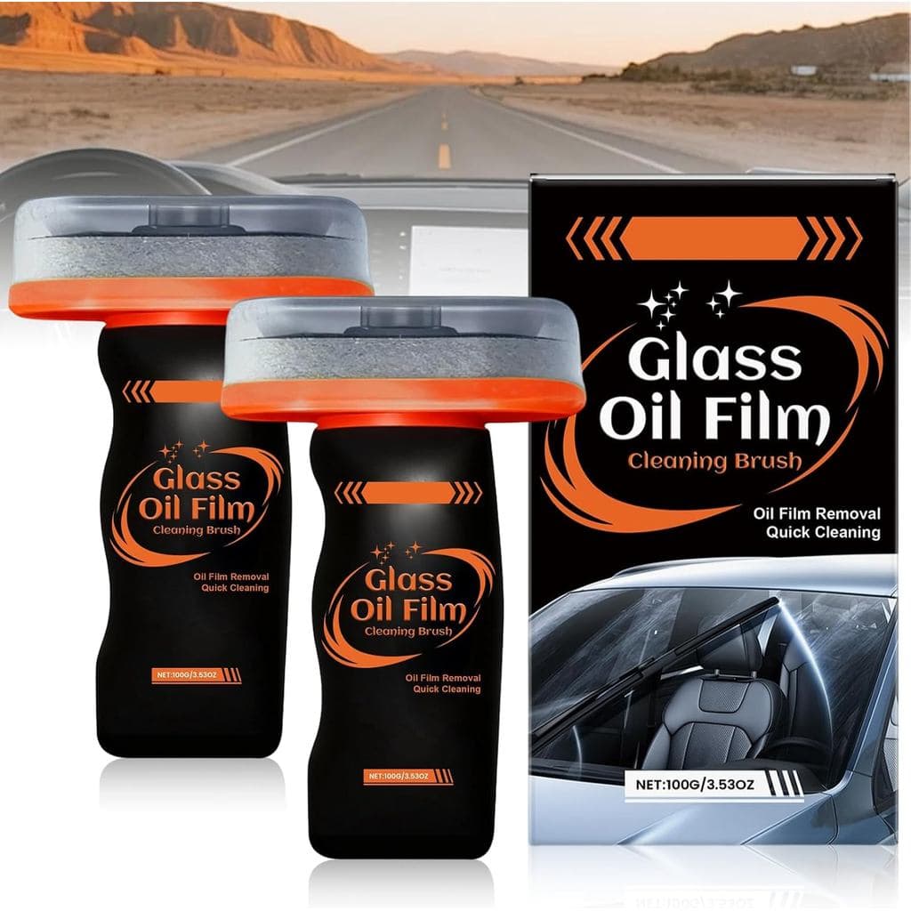 2 peças de removedor de película de óleo para vidros de carro, limpador de emulsão para vidros, composto para vidros em