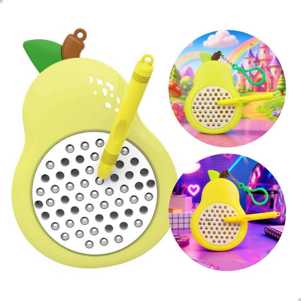 Mini Quadro Magnético Infantil Frutinha Pera Com Caneta Desenho Criativo Educativo 11x7,5cm