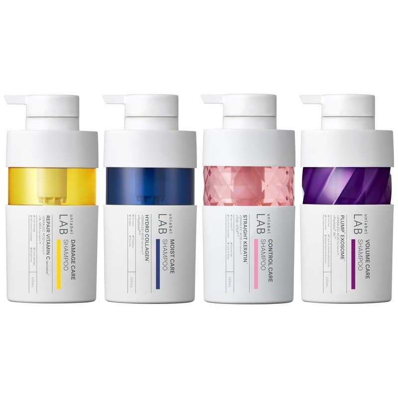 unlabel LAB Shampoo N 400mL 4 Tipos Danos Hidratacao Alisante Volume Fabricado no Japao