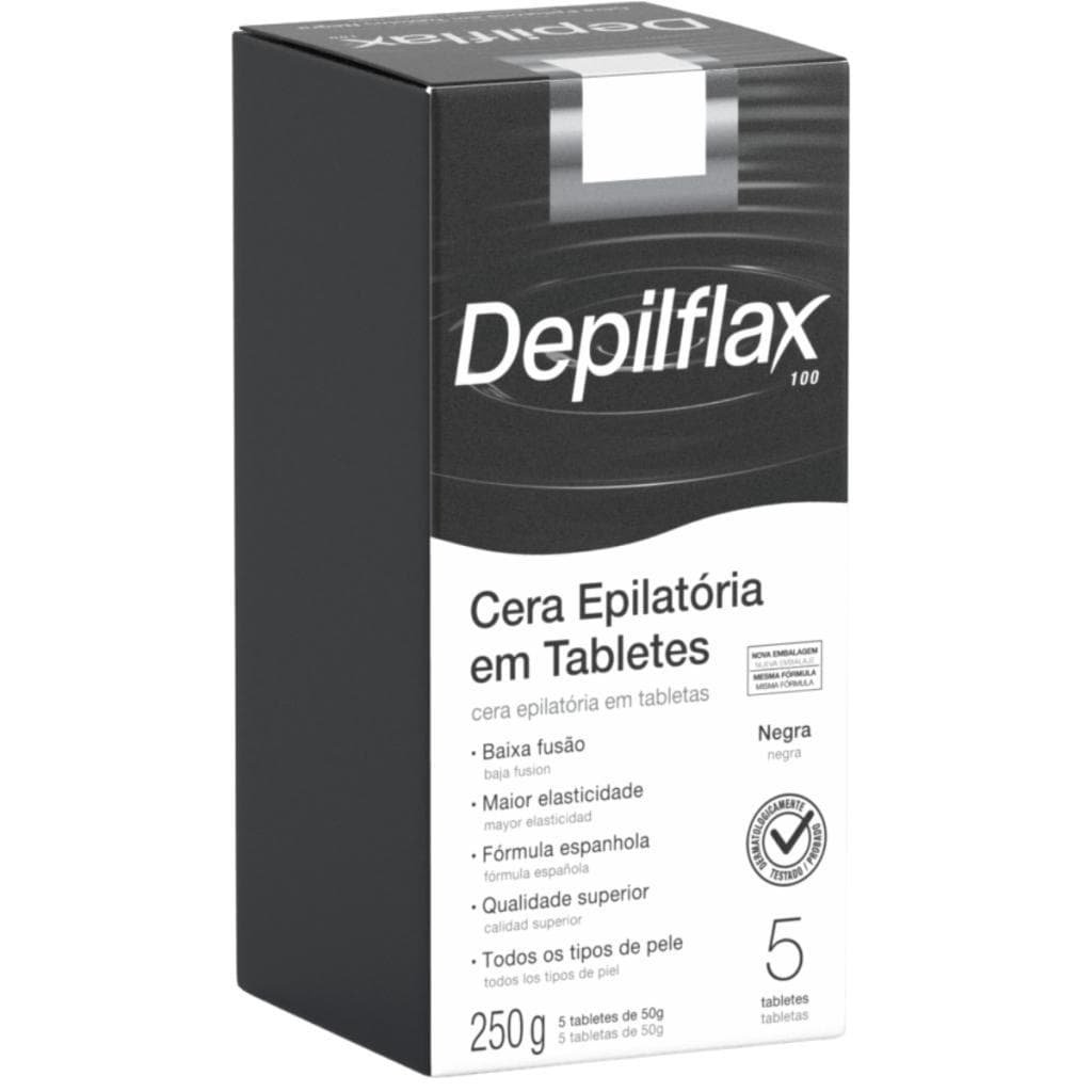 Depilflax Cera Quente Depilatória Corporal Baixa Fusão Negra 250g