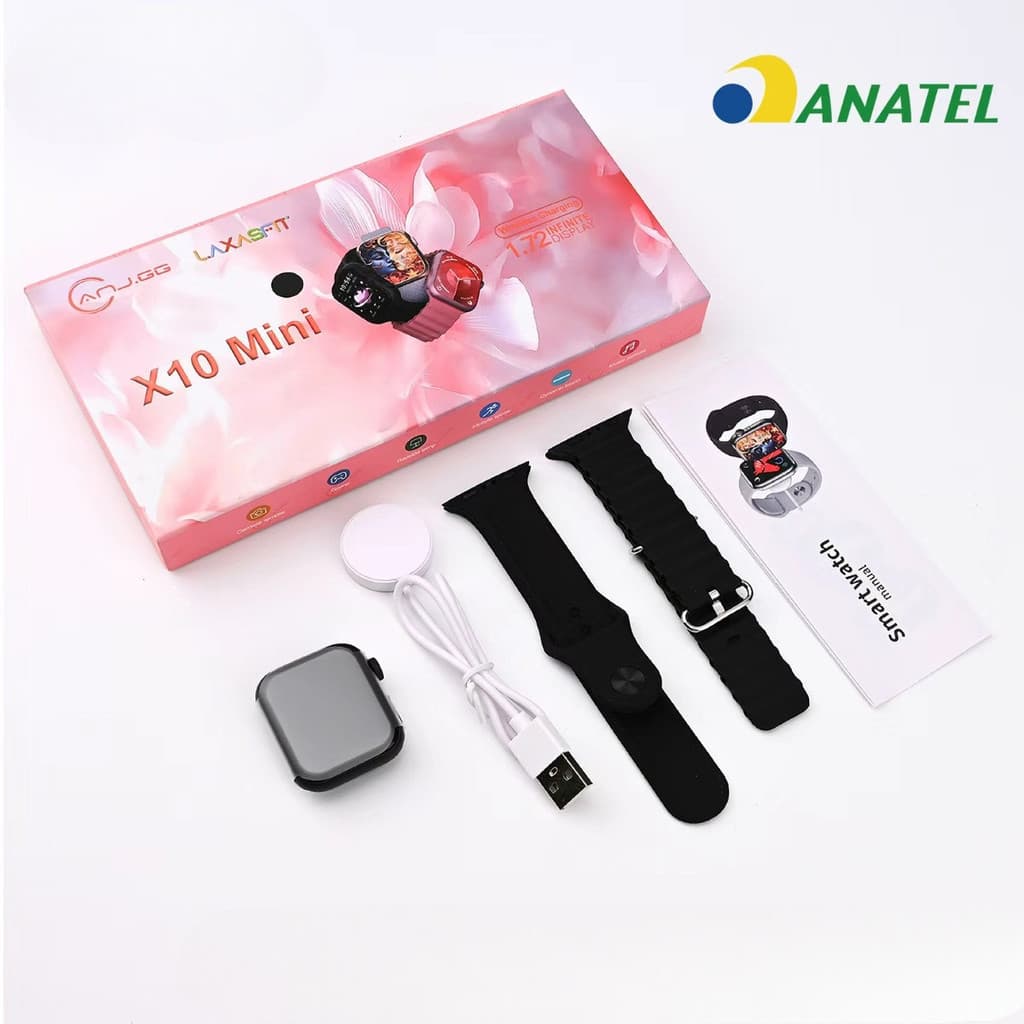 Smartwatch X10 Mini 1.72" Tela Infinita | Chamadas Bluetooth | NFC | Monitor Cardíaco