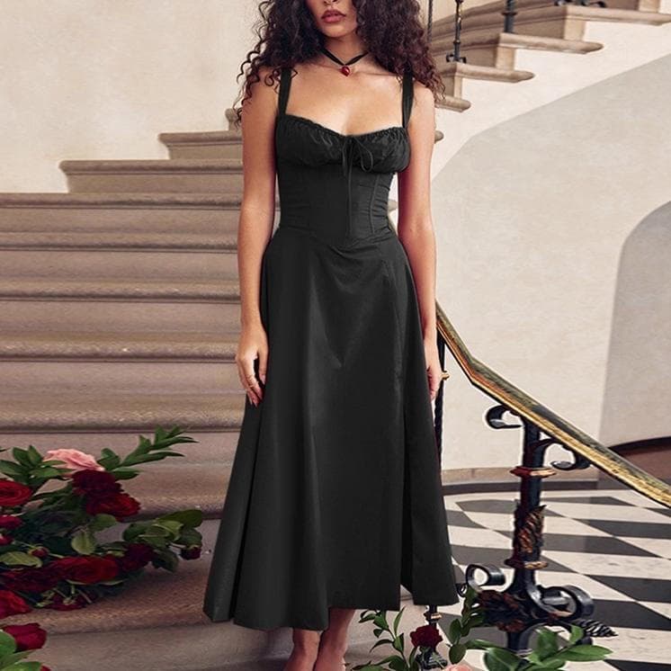 30% de desconto! Vestido de Verão Feminino, Cor Sólida, Sem Mangas, Bandagem, Vestido de Festa em A para Coquetel, Praia