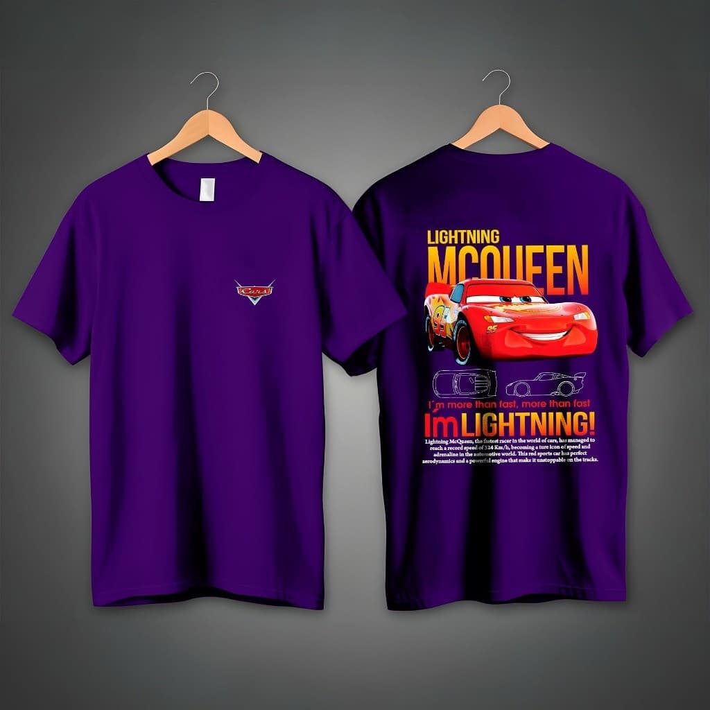Camiseta Relâmpago Mcqueen ou Sally Camisa 100% Algodao Estampa Grande Blusa Masculina Feminino