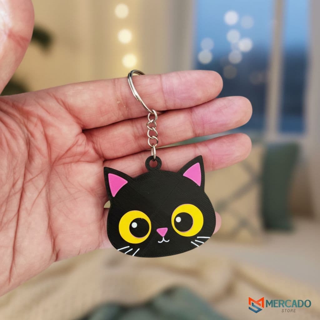 Chaveiro Gatinho Fofo | Acessório Criativo para Amantes de Gatos e Pets | Presente Decorativo