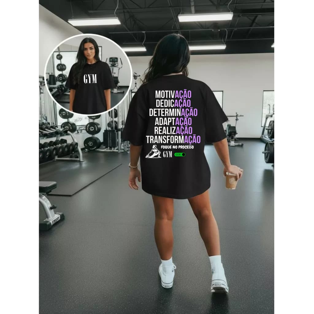 Camisa Camisetao T-shirt Unissex 100% Algodão Casual Motivação Gym Streetwear oversized estampada