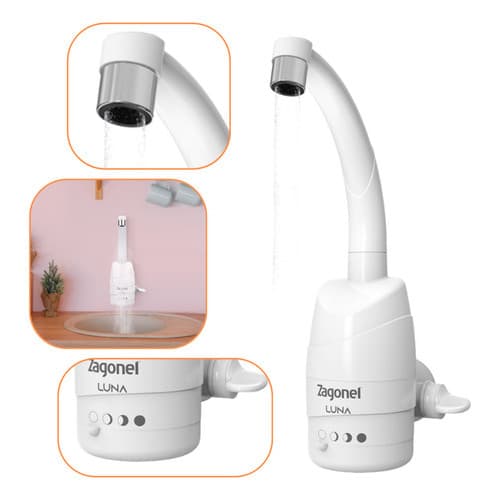 Torneira Elétrica Luna Zagonel 4t 220v 5500w Branco Polido
