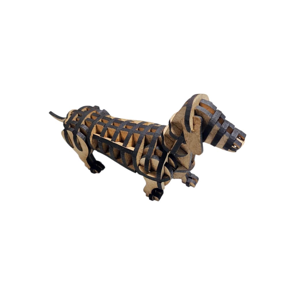 Escultura Pet Cachorro Salsicha em MDF  3D Corte a Laser